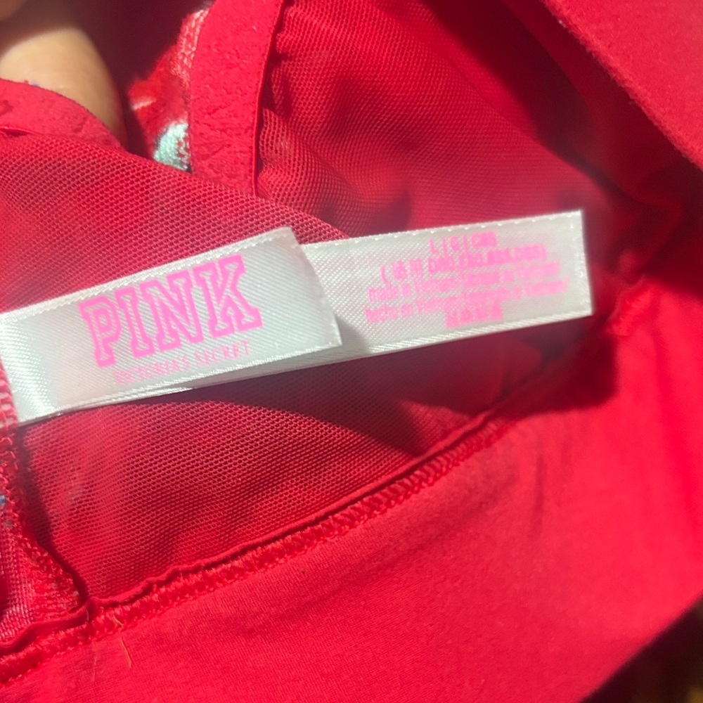 PINK Victoria's Secret Red and Blue Lace Bra - Picture 3 of 3